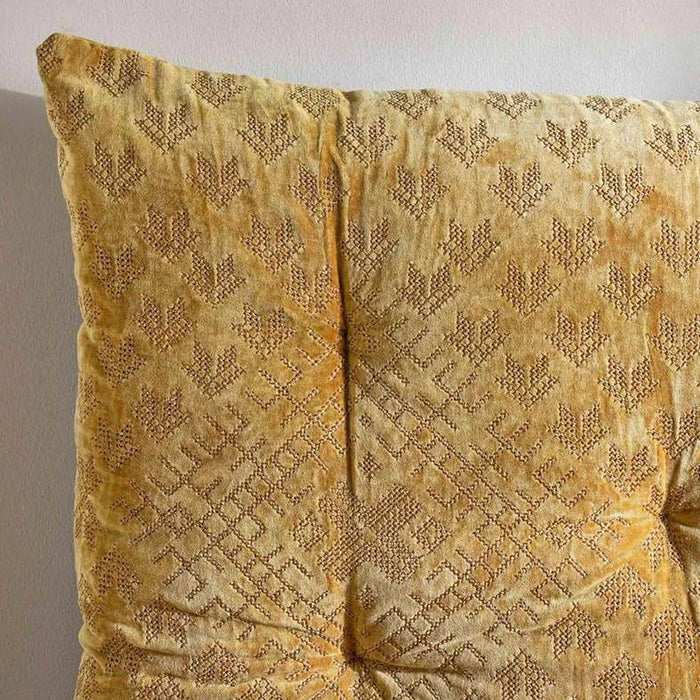 Trimaze Embroidered Velvet 4-Piece Majlis Set 70X160X10Cm - Gold