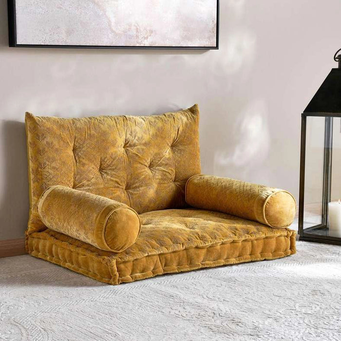 Trimaze Embroidered Velvet 4-Piece Majlis Set 70X90X10Cm - Gold