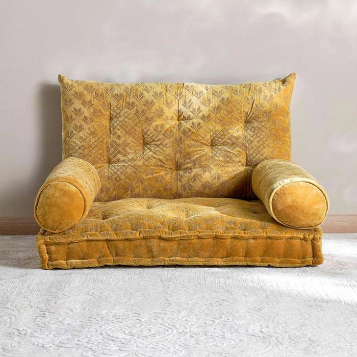 Trimaze Embroidered Velvet 4-Piece Majlis Set 70X90X10Cm - Gold