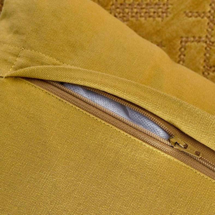 Trimaze Embroidered Velvet Filled Cushion 35X60Cm - Gold