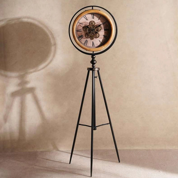 Tripod Vintage Gear Floor Clock 51X47X156Cm -Antique Brass