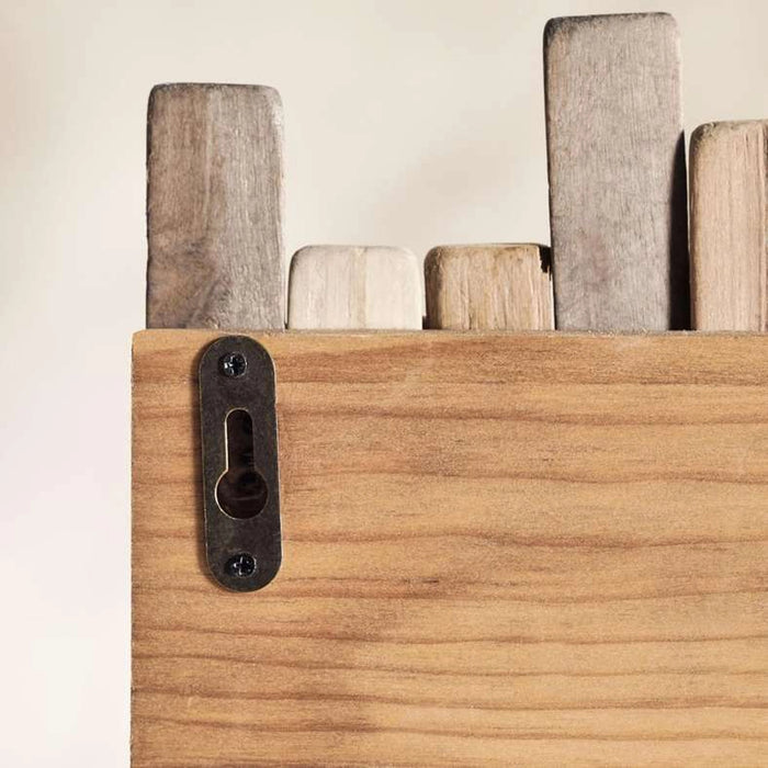 Triton Handmade Wooden Art With Hooks 61X18X7Cm - Natural