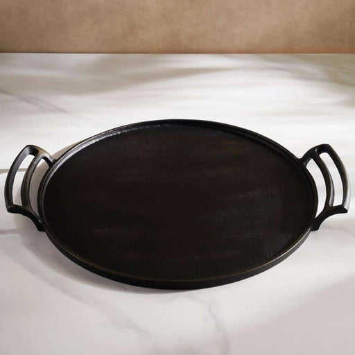 Trove Metal Round Tray With Handles 53X45X3.8Cm - Bronze PAN HOME