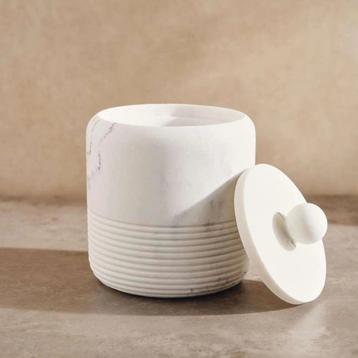 Troy Cotton Jar 8.9X8.9X11.2Cm - White