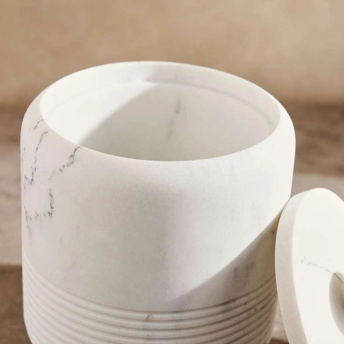 Troy Cotton Jar 8.9X8.9X11.2Cm - White