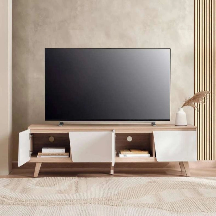 Troya Tv Unit Upto 60 Inches Melamine - White Natural