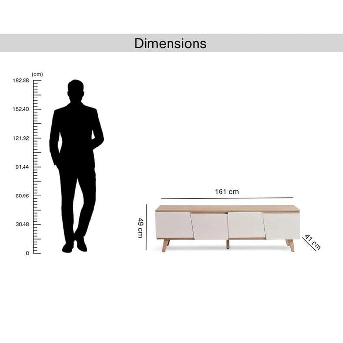 Troya Tv Unit Upto 60 Inches Melamine - White Natural
