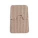 Trudo 2-Piece Stripe Comfy Bathmat Set- Beige Pan Home
