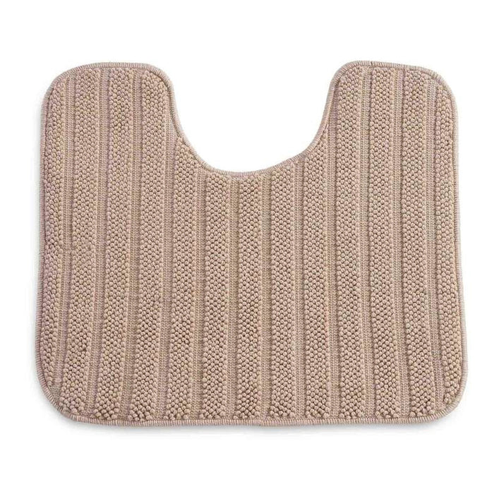 Trudo 2-Piece Stripe Comfy Bathmat Set- Beige Pan Home