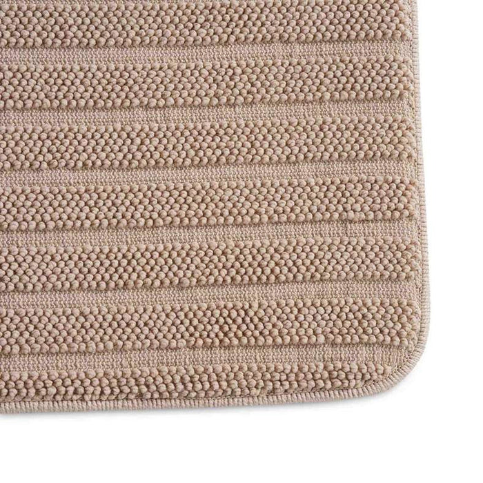 Trudo 2-Piece Stripe Comfy Bathmat Set- Beige Pan Home