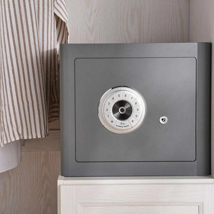 Truston Biometric And Anti Theft Safe 35X40X32 Cm - Dark Grey