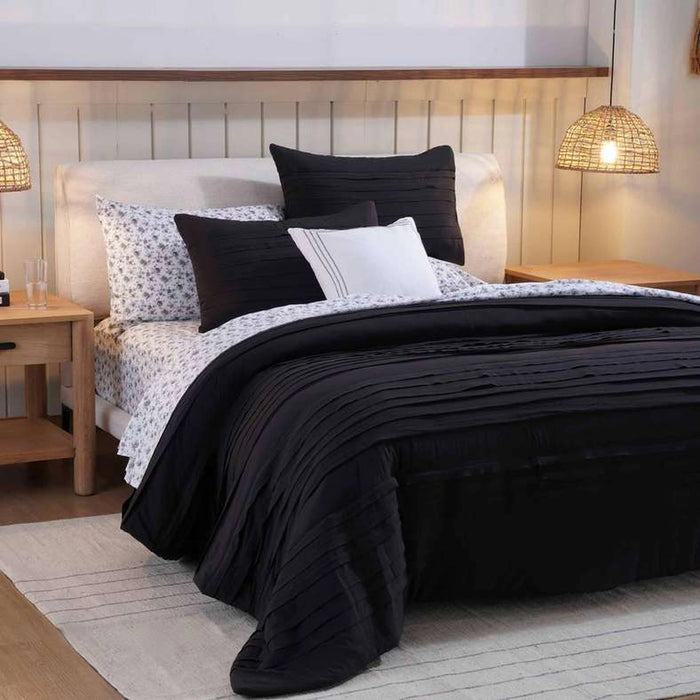 Ttc Adrianna 8-Piece Bed In A Bag 240X260Cm - Washed Black