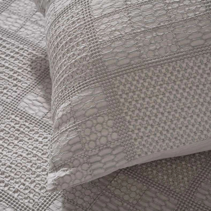 Ttc Shirley Waffle 3-Piece King Comforter Set 240X260Cm - Quite Grey