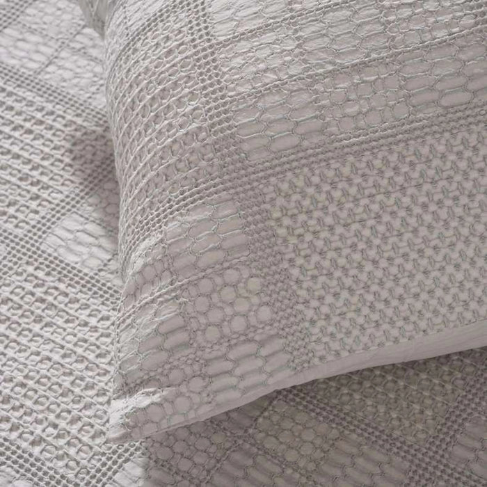 Ttc Shirley Waffle 3-Piece Queen Comforter Set 200X240Cm - Quite Grey