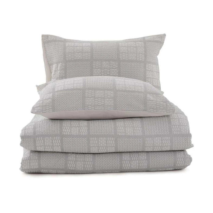 Ttc Shirley Waffle 3-Piece Queen Comforter Set 200X240Cm - Quite Grey
