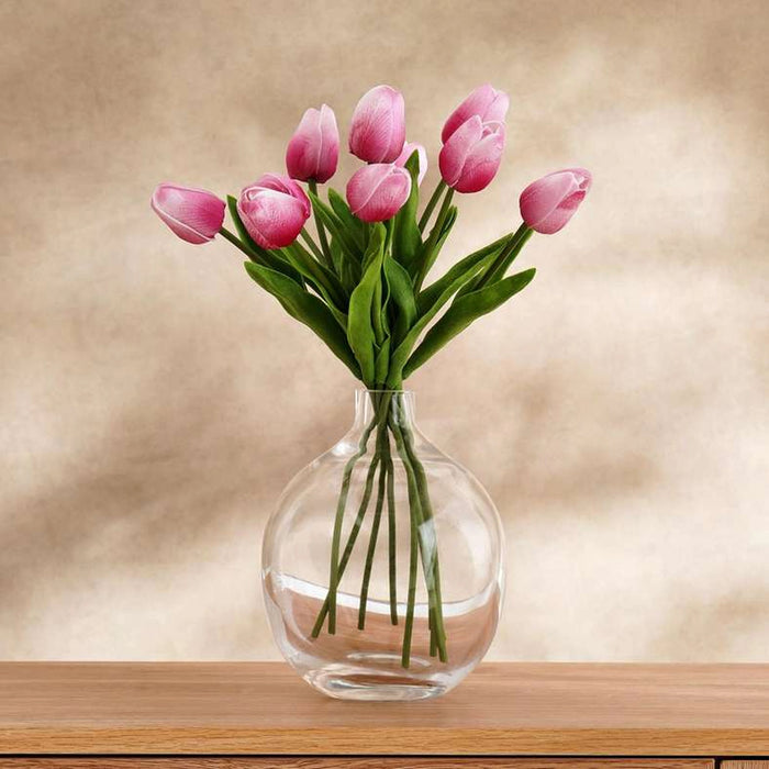 Tulip Artificial Flower 10Pcs Set H34Cm - Pink