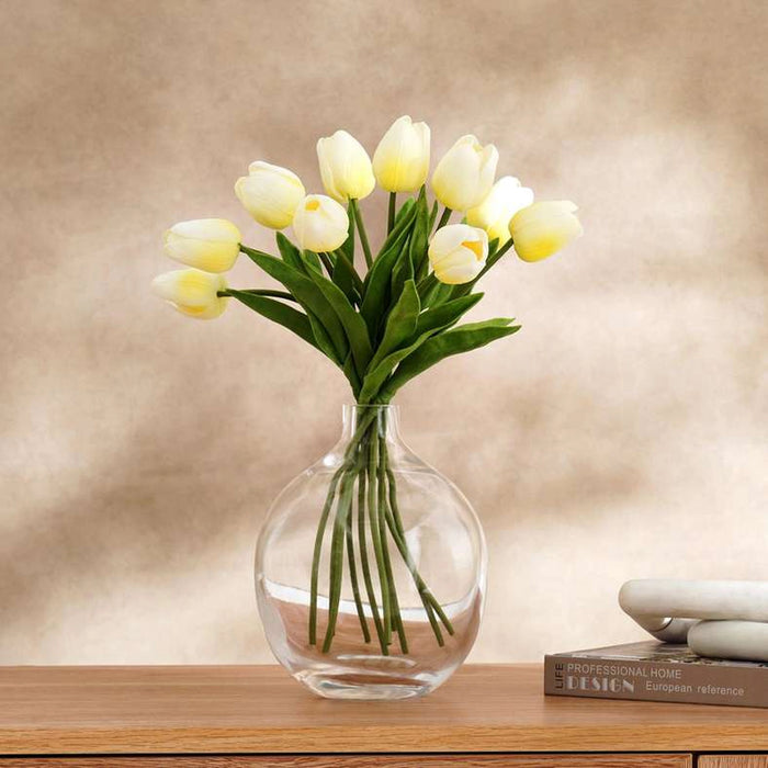 Tulip Artificial Flower 10Pcs Set H34Cm - Yellow
