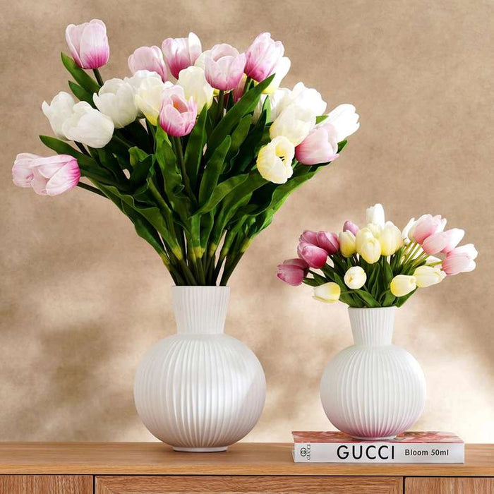 Tulip Artificial Flower 10Pcs Set H34Cm - Yellow