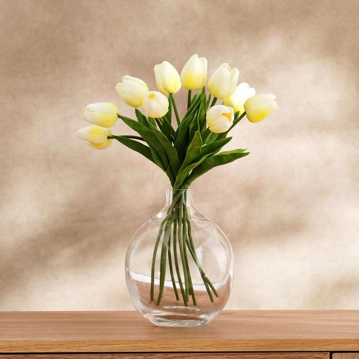 Tulip Artificial Flower 10Pcs Set H34Cm - Yellow