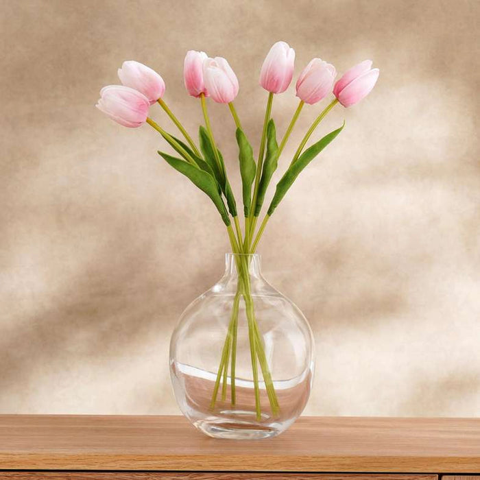 Tulip Artificial Flower 7Pcs Set H39Cm - Pink