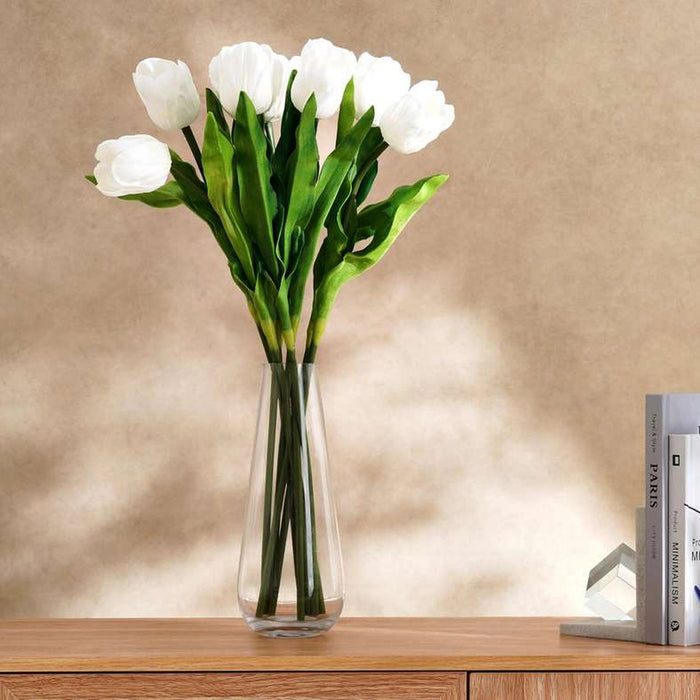 Tulip Artificial Flower Stem H64Cm - White