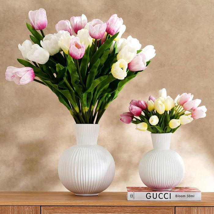 Tulip Artificial Flower Stem H64Cm - White