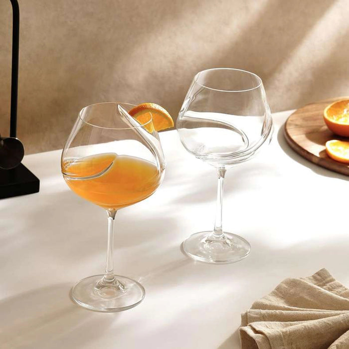 Turbulence 2-Piece Stemware Crystal Glass Set - Clear Pan Home