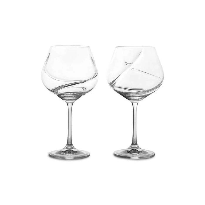 Turbulence 2-Piece Stemware Crystal Glass Set - Clear Pan Home