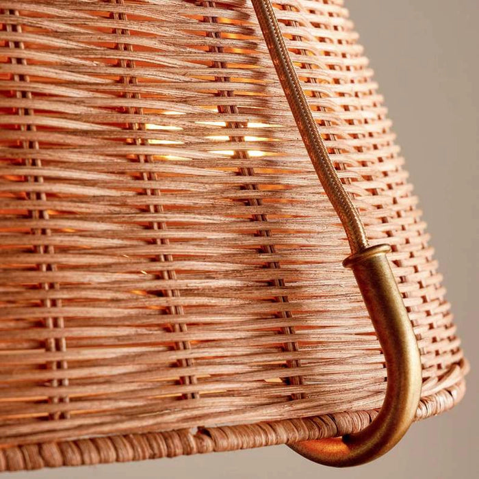 Turffy 3-Light E27 Rattan Pendant Lamp Dia 102X112Cm - Natural
