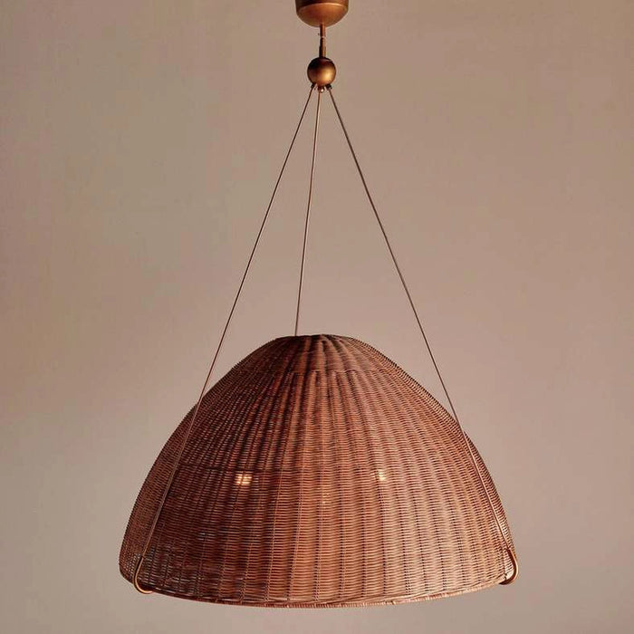 Turffy 3-Light E27 Rattan Pendant Lamp Dia 102X112Cm - Natural