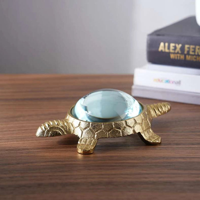 Turtle Metal Magnifying Glass 15X10.8X5Cm- Gold