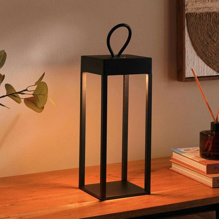 Tuscan Indoor/Outdoor Led Lantern Dimmable Dia 12X30Cm - Black