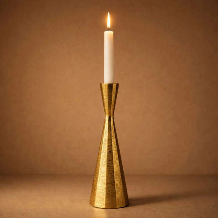 Twyla Metal Textured Tapered Candle Holder 6.5X6.5X26Cm - Gold