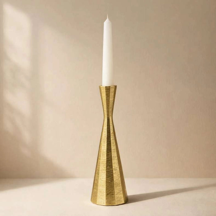 Twyla Metal Textured Tapered Candle Holder 6X6X20Cm - Gold