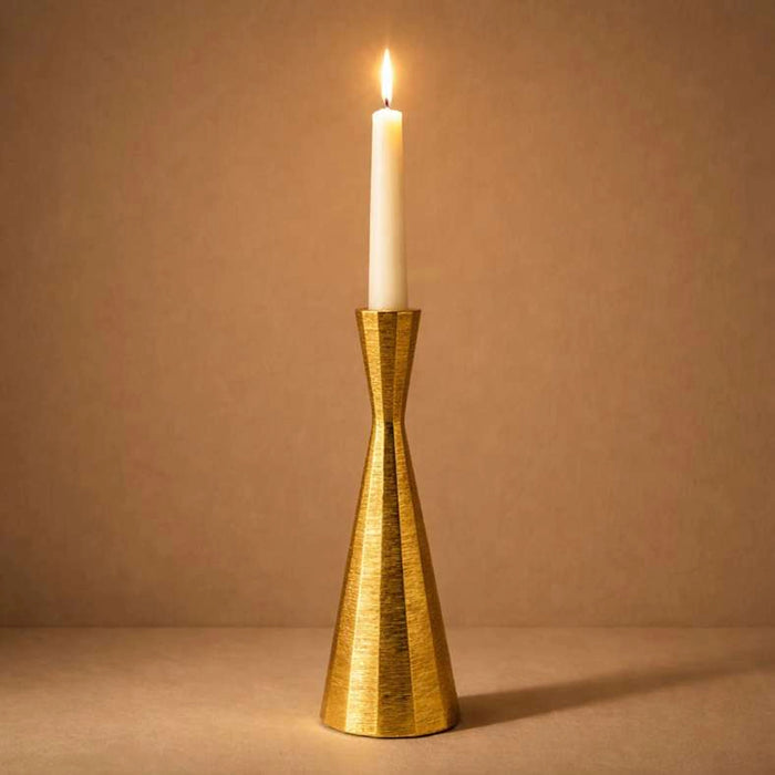 Twyla Metal Textured Tapered Candle Holder 6X6X20Cm - Gold