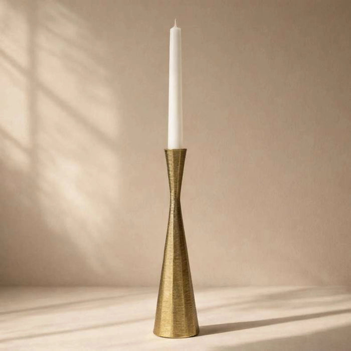 Twyla Metal Textured Tapered Candle Holder 7.5X7.5X30.5Cm - Gold