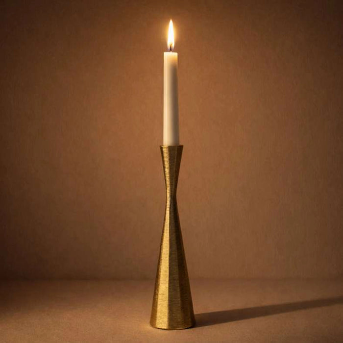 Twyla Metal Textured Tapered Candle Holder 7.5X7.5X30.5Cm - Gold