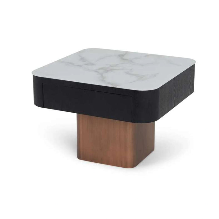 Tydus End Table - White Black