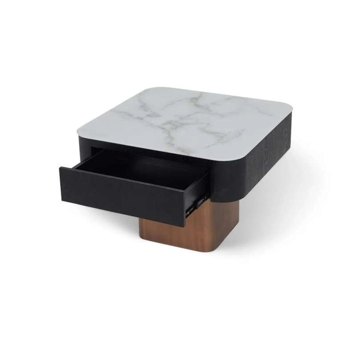 Tydus End Table - White Black