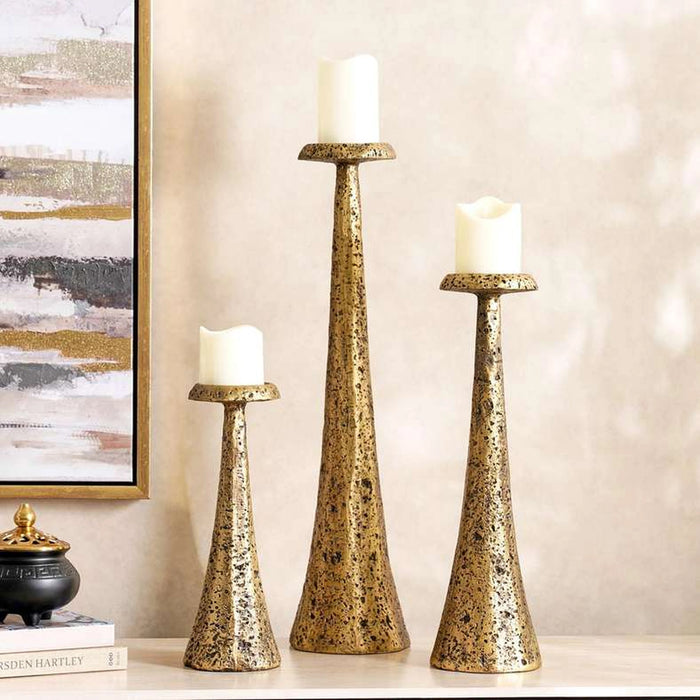 Tylda Polyresin Candle Holder Dia11Xh32.5 - Gold