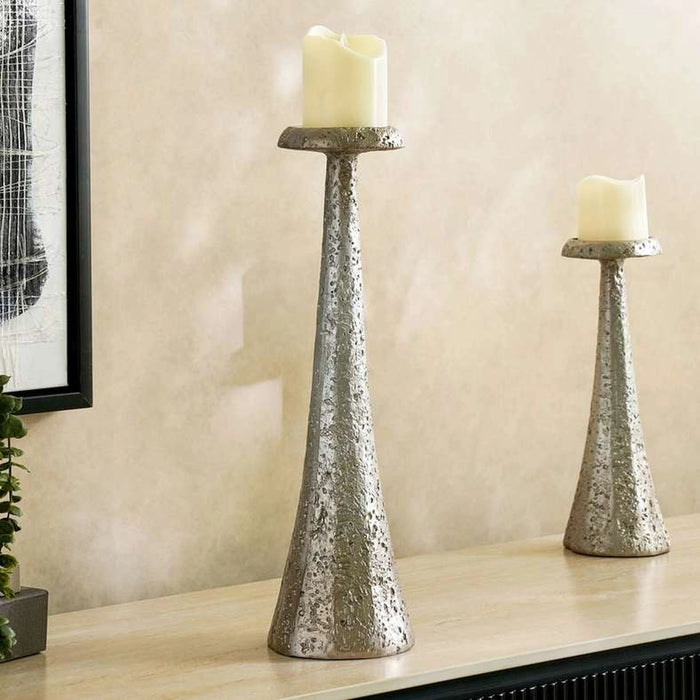 Tylda Polyresin Candle Holder Dia13Xh45 - Silver