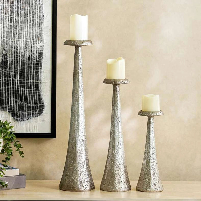 Tylda Polyresin Candle Holder Dia15Xh61Cm - Silver