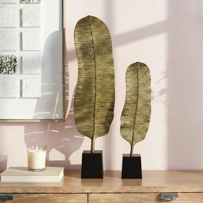 Tyrell Metal Leaf Sculpture 21X15X92Cm - Gold