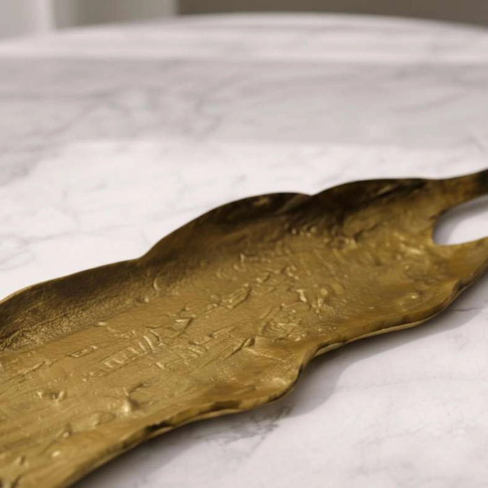 Tyrell Metal Tree Bark Decor Tray 60X15X5Cm - Gold