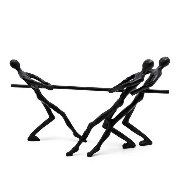 Tyrion Metal 3 Man Rowing Stick Sculpture 30X10X33Cm - Black