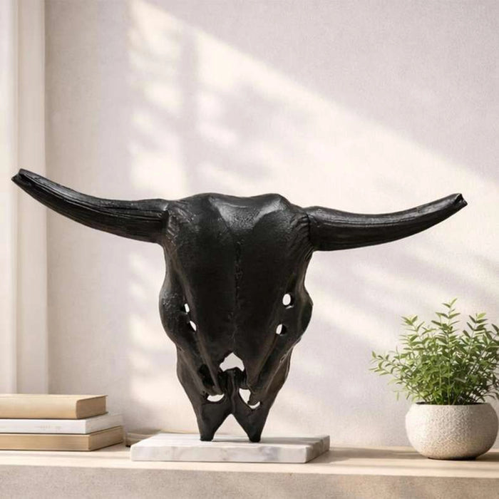 Tyrion Metal Big Bull Sculpture 52X18X43Cm - Black