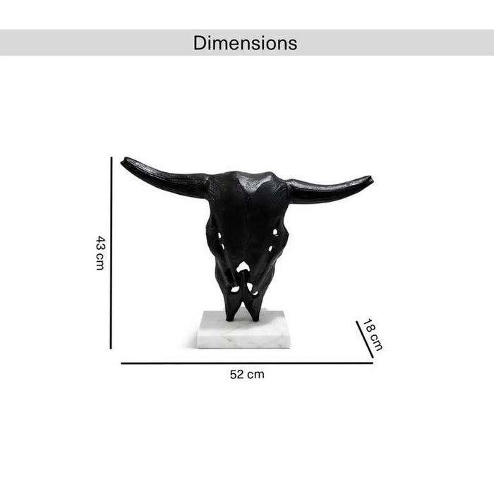 Tyrion Metal Big Bull Sculpture 52X18X43Cm - Black
