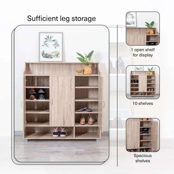 Ubesgoo Shoe Rack 21 Pairs - Natural