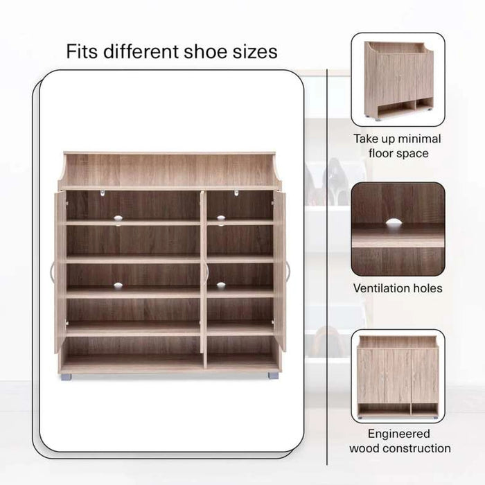 Ubesgoo Shoe Rack 21 Pairs - Natural