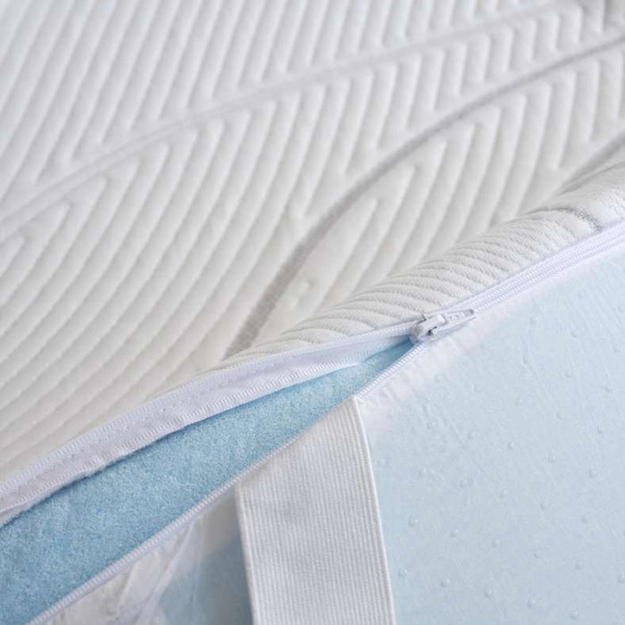 Ultra Cool Gel Memory Foam Queen Mattress Topper 160X200X7Cm - White